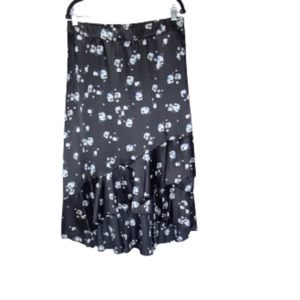 Alfani Women's Ruffled Floral-Print Midi High/low Skirt Size 14